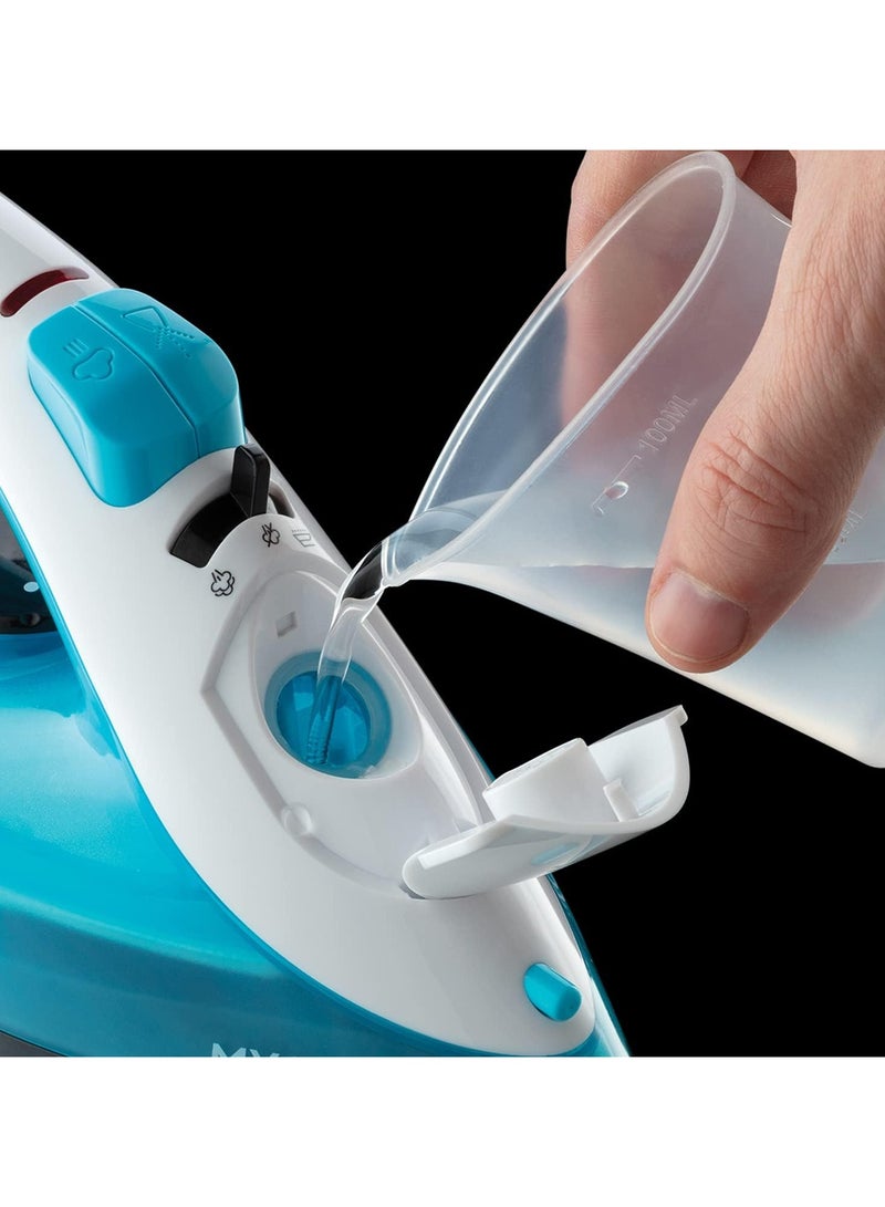RUSSELL+HAZEL Russell Hobbs (25580) My Iron Steam Iron - 1800W, Ceramic Soleplate, 260ml Tank, 2m Cord, Self-Clean, Blue/White - 1-Year Warranty - Image 3