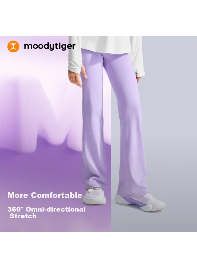 Moodytiger Girls' Flared Pants, Spring And Summer , Soft And Highly Elastic Children's Sports Tight-fitting Flared Pants | Xiao Yunduo - Image 1