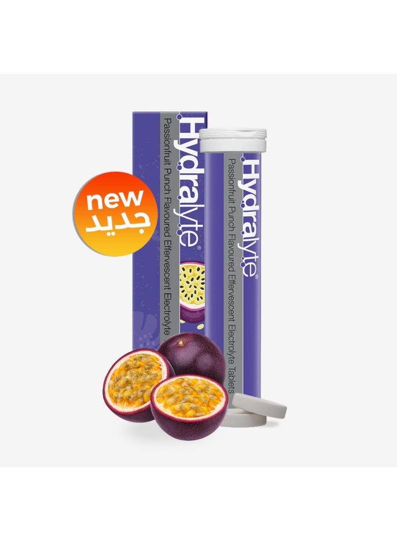 Hydralyte Effervescent Passion Fruit Punch Flavoured Electrolyte 20 Tablets - Image 1