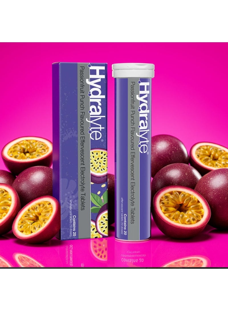 Hydralyte Effervescent Passion Fruit Punch Flavoured Electrolyte 20 Tablets - Image 4