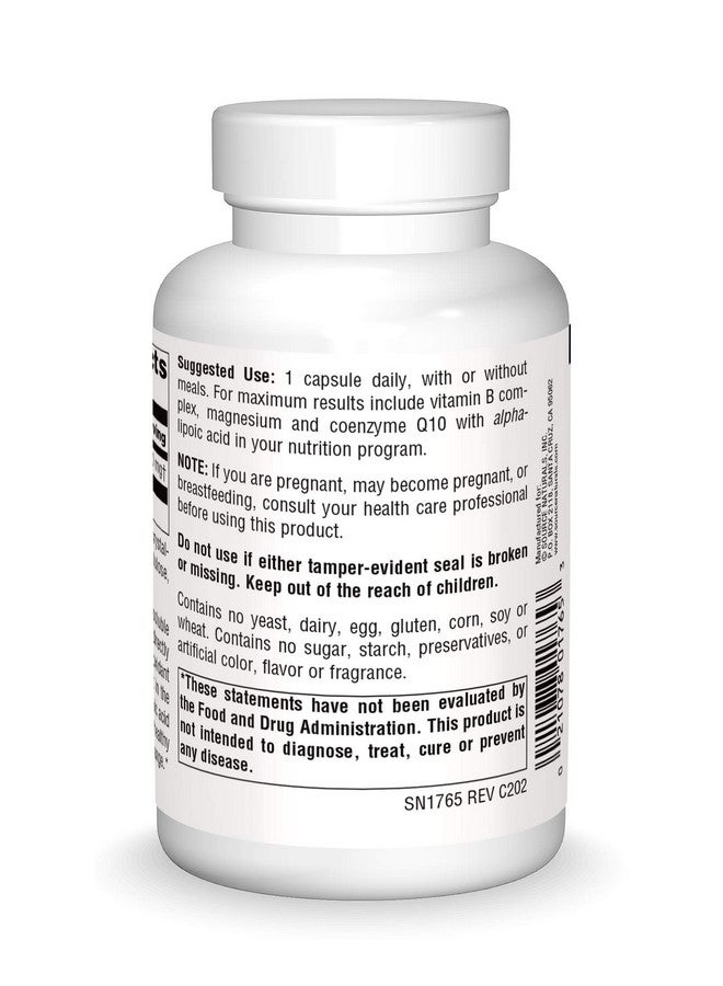 Source Naturals حمض ألفا ليبويك 300 ملغ يدعم عملية التمثيل الغذائي للسكر الصحية وظيفة الكبد وتوليد الطاقة 120 كبسولة - Image 3