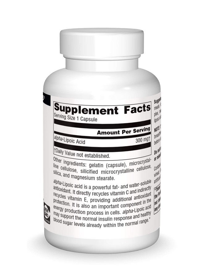 Source Naturals حمض ألفا ليبويك 300 ملغ يدعم عملية التمثيل الغذائي للسكر الصحية وظيفة الكبد وتوليد الطاقة 120 كبسولة - Image 4