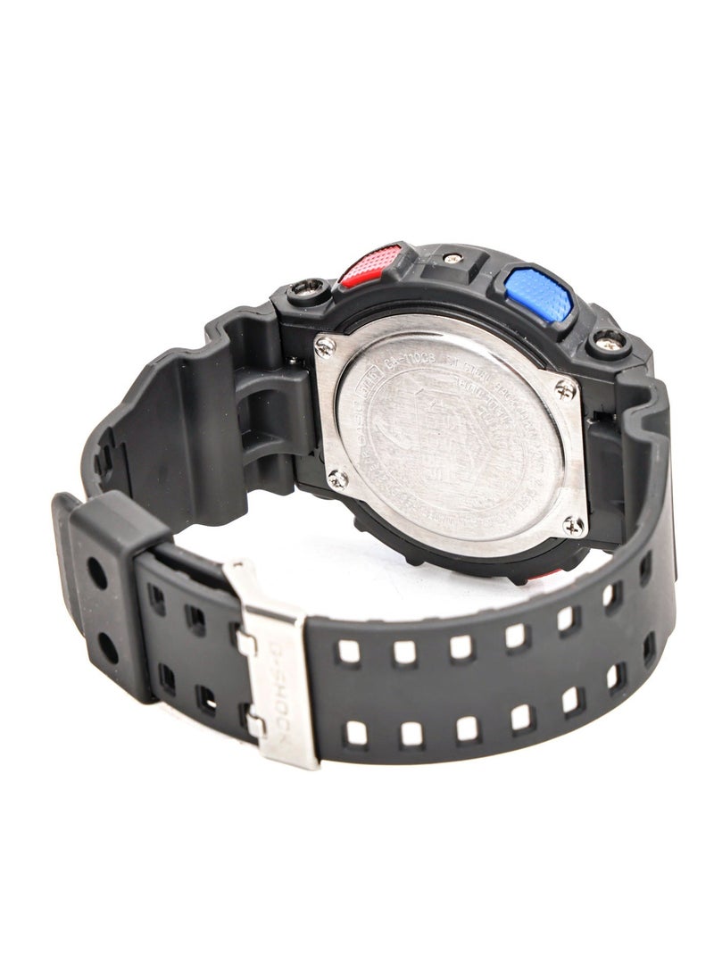 كاسيو ساعة كاسيو G-Shock GA-110MF-1A الرياضية للرجال، علبة سوداء مطفية وقرص ألوان النيون المتعددة، عرض تناظري ورقمي مزدوج، حزام راتنج مقاوم للصدمات، ساعة متعددة الوظائف - Image 3