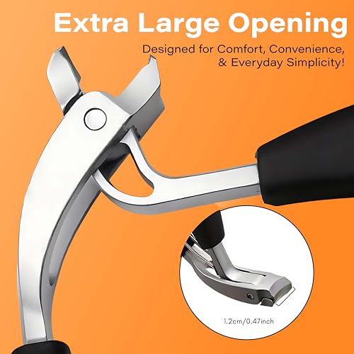 Beauté Secrets Nail Cutter Set - Toe Nail Clipper for Thick or Ingrown Toenails - Professional Nail Clipper with Nail Filer - Men & Women & Seniors - Black Stainless Steel - Image 4
