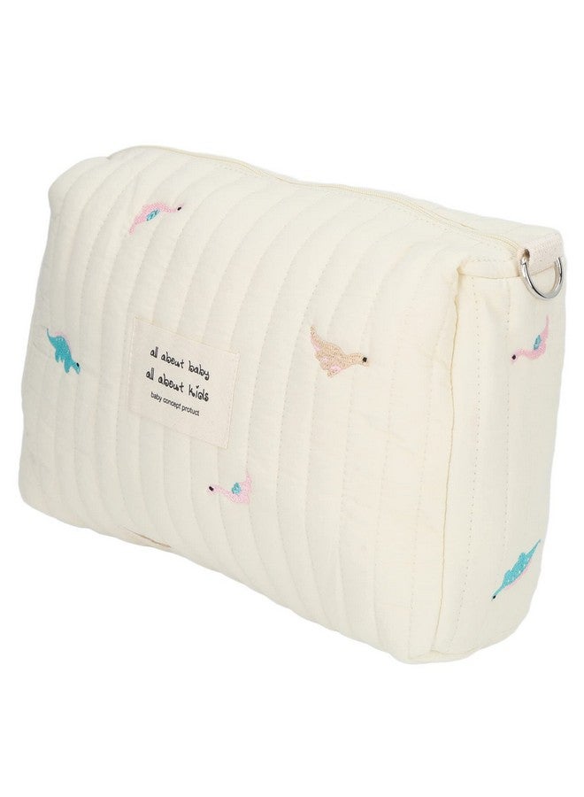 Dilwe حقيبة تنظيم حفاضات، حقيبة تنظيم حفاضات بتطريز رائع سعة حقيبة عربة للأطفال (ديناصور) - Image 1