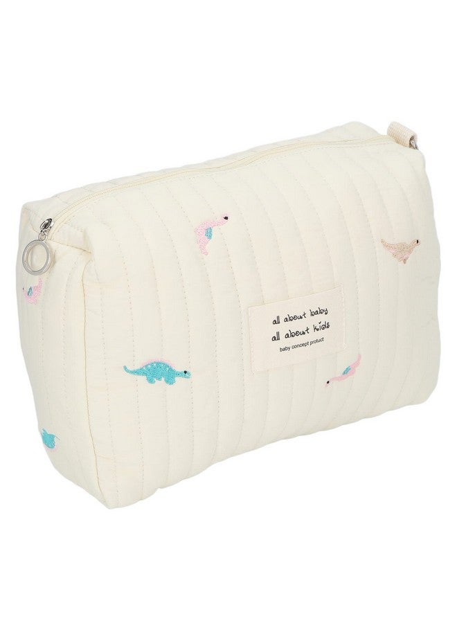 Dilwe حقيبة تنظيم حفاضات، حقيبة تنظيم حفاضات بتطريز رائع سعة حقيبة عربة للأطفال (ديناصور) - Image 2