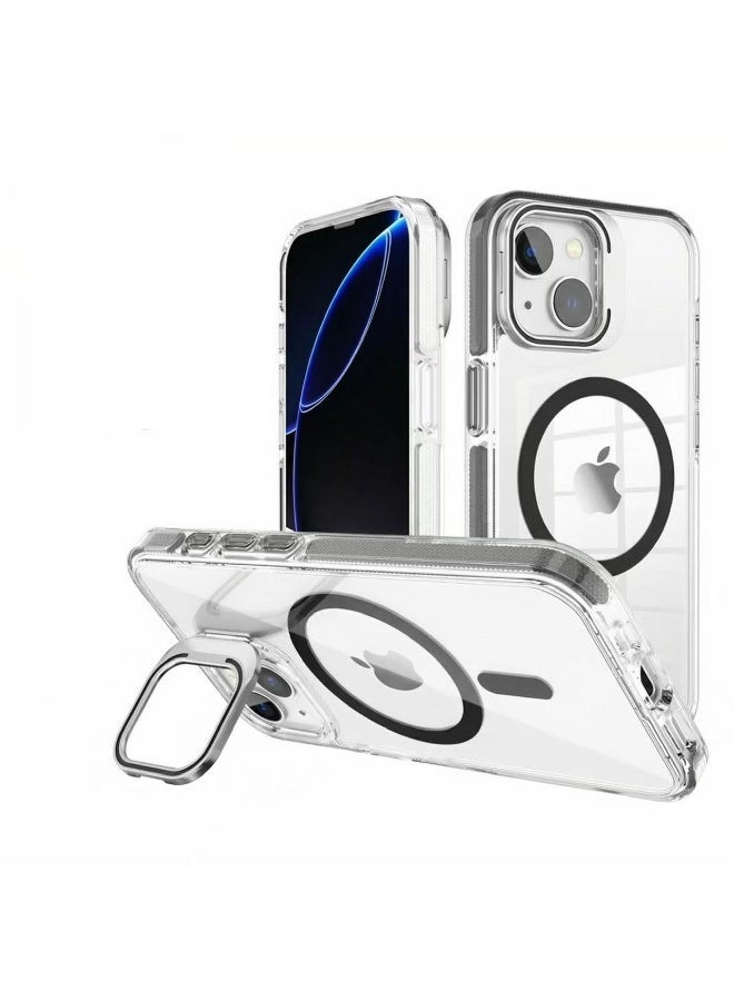 Apple iPhone 15 protective case, magnetic MagSafe protective cover, [full shockproof protection] computer back panel, lens holder anti-collision protective case, with strong magnet - Image 1