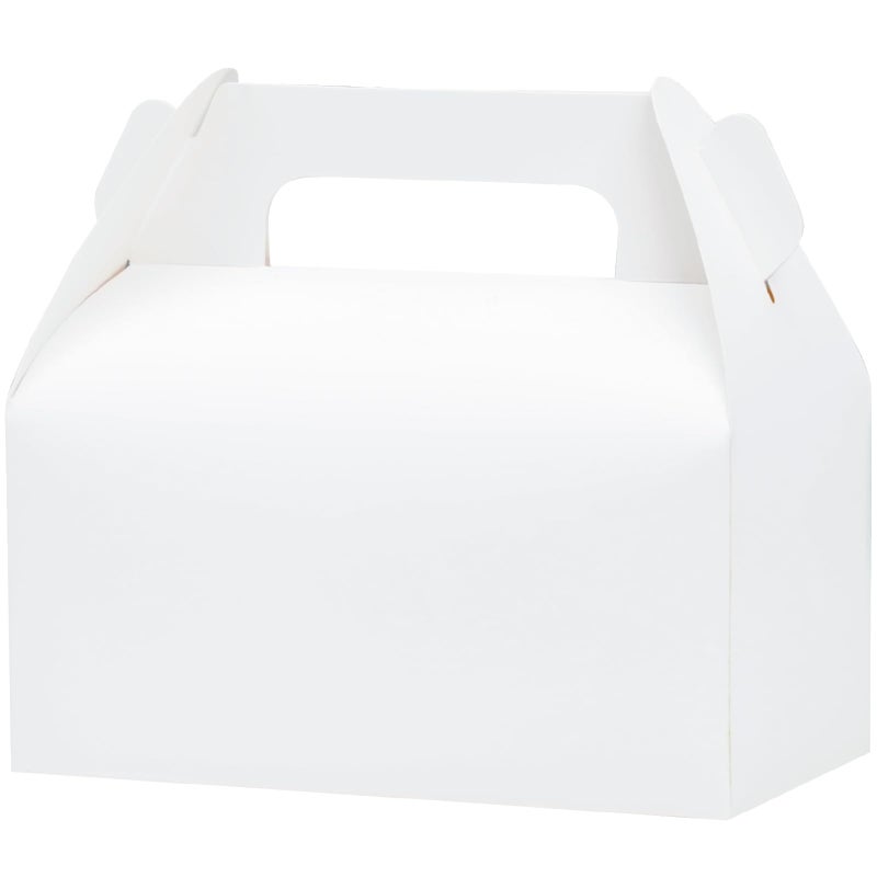 UnicoPak 30 Pack White Gable Treat Boxes Party Favor Boxes for Goodie Snacks Cookie Candy Toys Birthday Party Wedding Shower Holidays 65x35x4 Inches