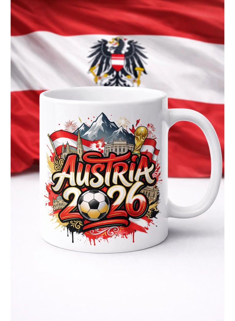 Austria 2026 World Cup Football Commemorative White Coffee Mug
