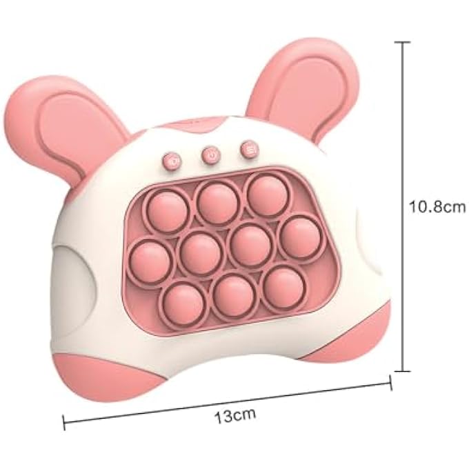 POP PUSH GAME FIDGET TOY FOR KIDS AGES 3-12, QUICK PUSH TOY WITH LIGHTS AND POP-UP PATTERNS FOR BOYS GIRLS, FUN MULTIPLAYER GAME FOR THE WHOLE FAMILY (PINK RABBIT) - Image 3