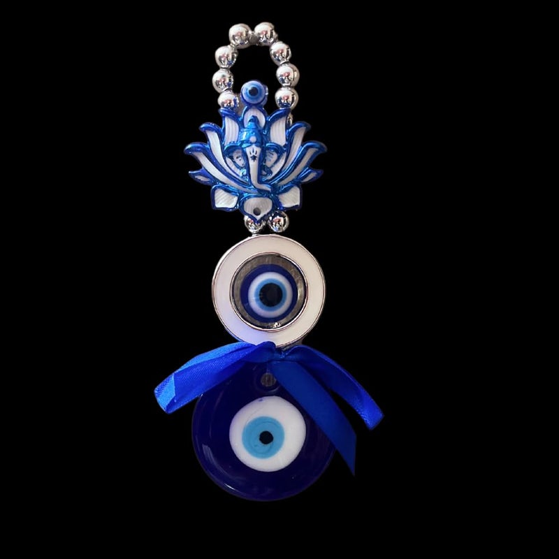 RIPE INDIA RIPE INDIA Beautiful Evil Eye Hanging Nazar Suraksha Kwach Glass Blue - Image 2