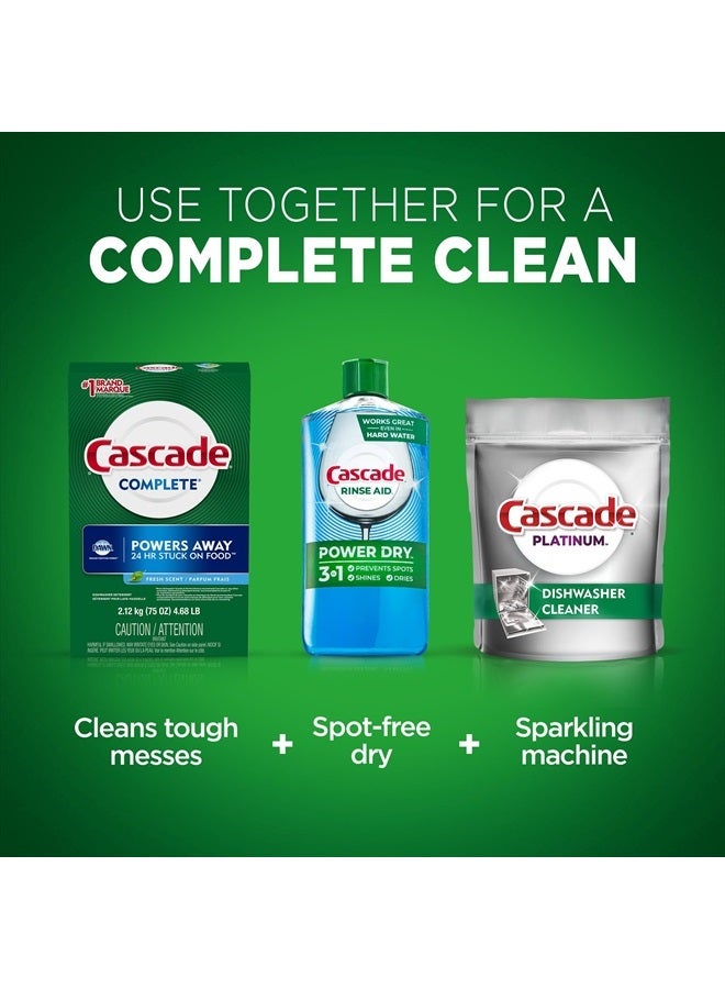 Cascade مسحوق غسالة الصحون الكامل، رائحة منعشة، 75 أونصة، أبيض - Image 4