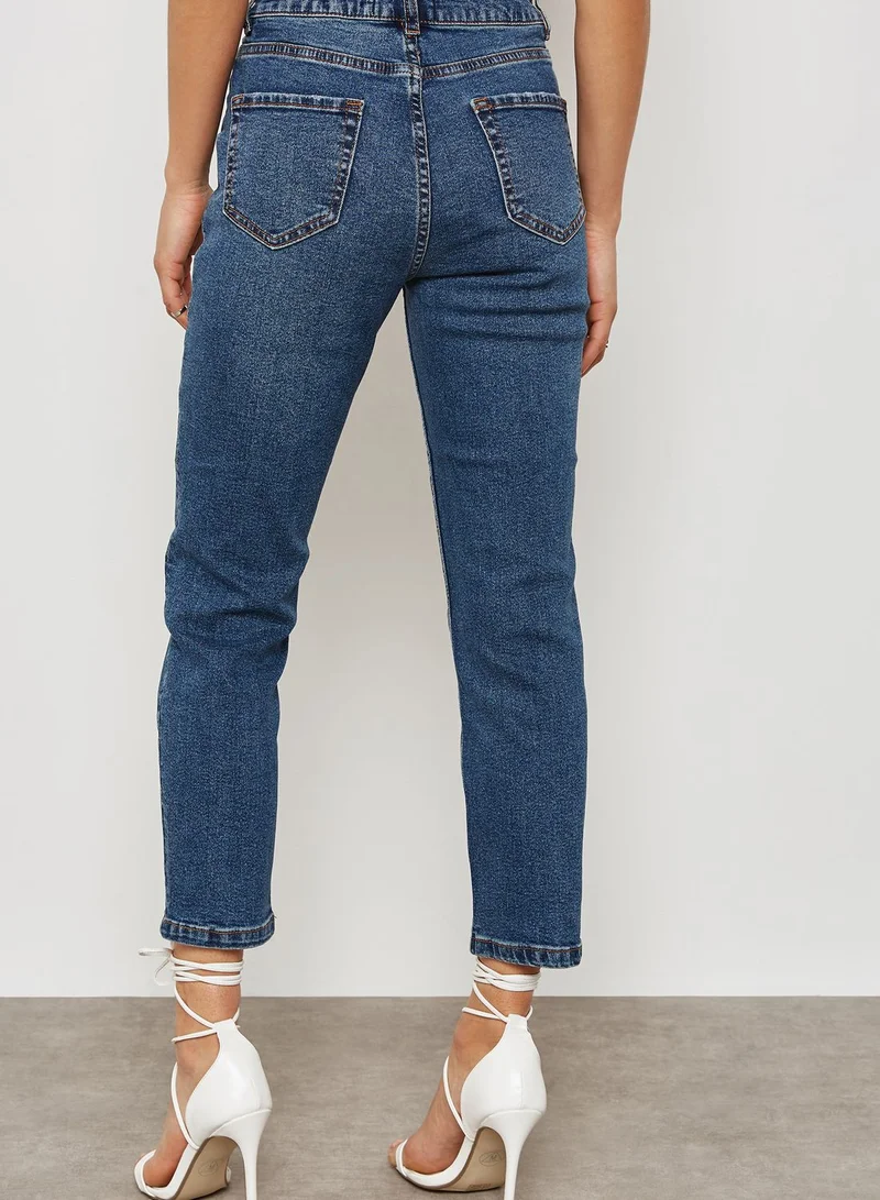 NEW LOOK Dark Wash Crop Skinny Jeans