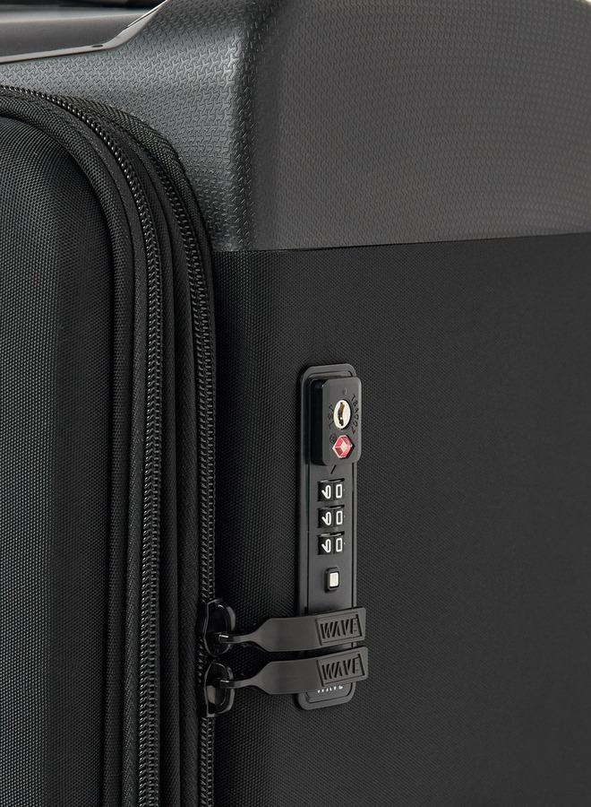 Wave Textured Softcase Luggage Trolley With Retractable Handle - 20 Inches Cabin Bag - Image 4