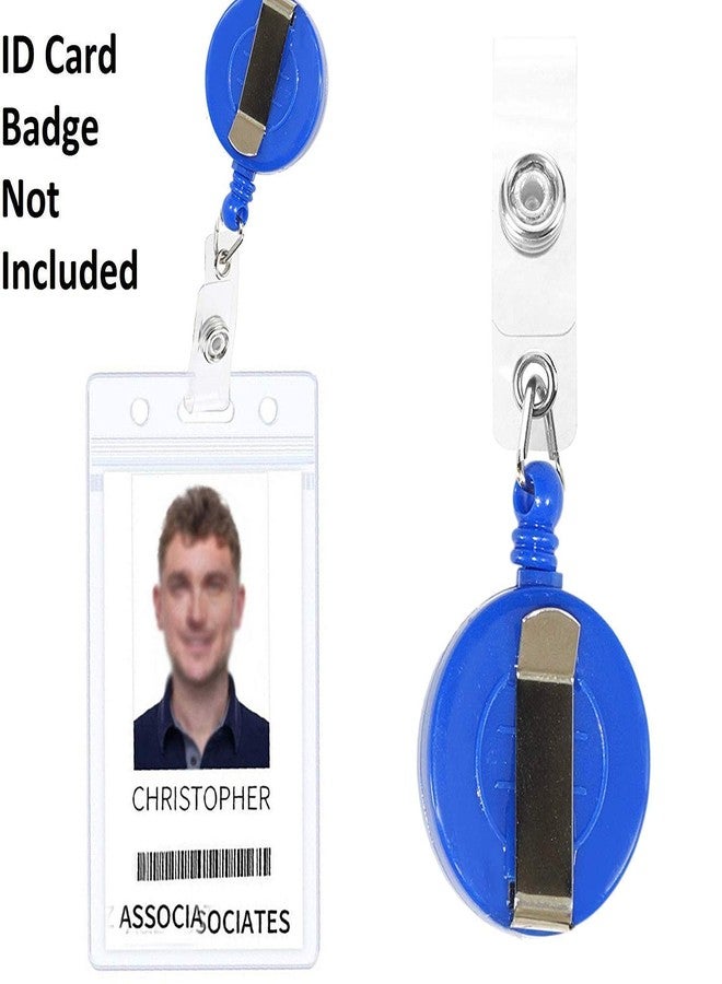 LC Yo-Yo Retractable Key Ring for ID Card Holder, YoYo for Id Card (2, Blue, Round) - Image 4