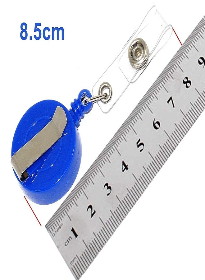 LC Yo-Yo Retractable Key Ring for ID Card Holder, YoYo for Id Card (2, Blue, Round) - Image 3