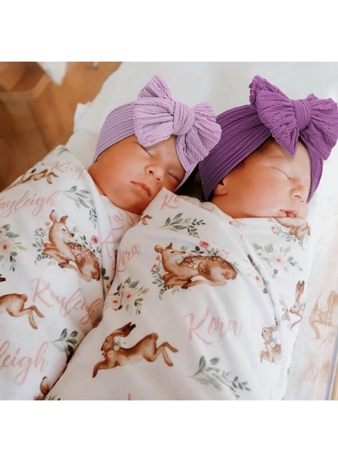 DRESHOW BQUBO Handmade Baby Headbands Soft & Stretchy Hair Bands with Bows Nylon Bows Hairbands for Girls Newborn Infant Toddlers Hair Accessories 5 pack - Image 5