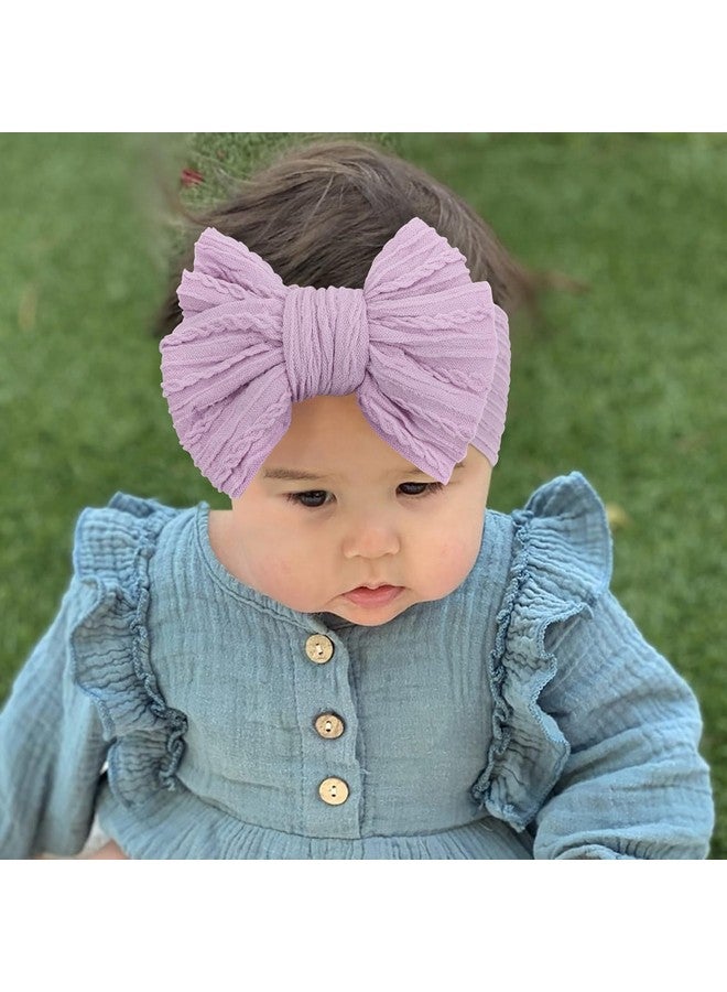 DRESHOW BQUBO Handmade Baby Headbands Soft & Stretchy Hair Bands with Bows Nylon Bows Hairbands for Girls Newborn Infant Toddlers Hair Accessories 5 pack - Image 3
