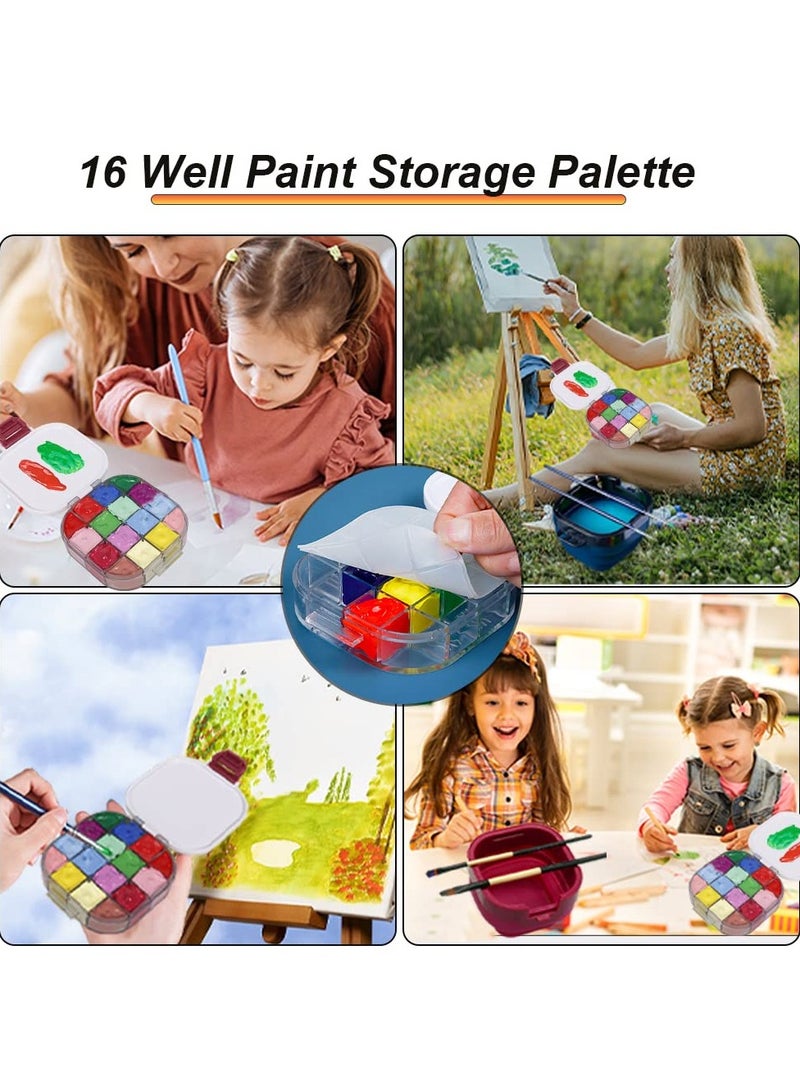 Captaintech Paint Brush Cleaner with Palette, Airtight Palette Portable Paint Brush Cleaner with Strap Paint Tray for Acrylic Watercolor Water-Based Paints - Image 5