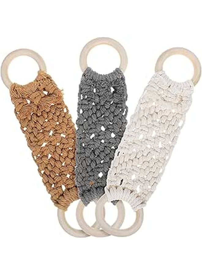 Handmade Crochet Towel Rings Set Of 3 For Kitchen Bathroom Soft Material Space Saving Design - Image 1