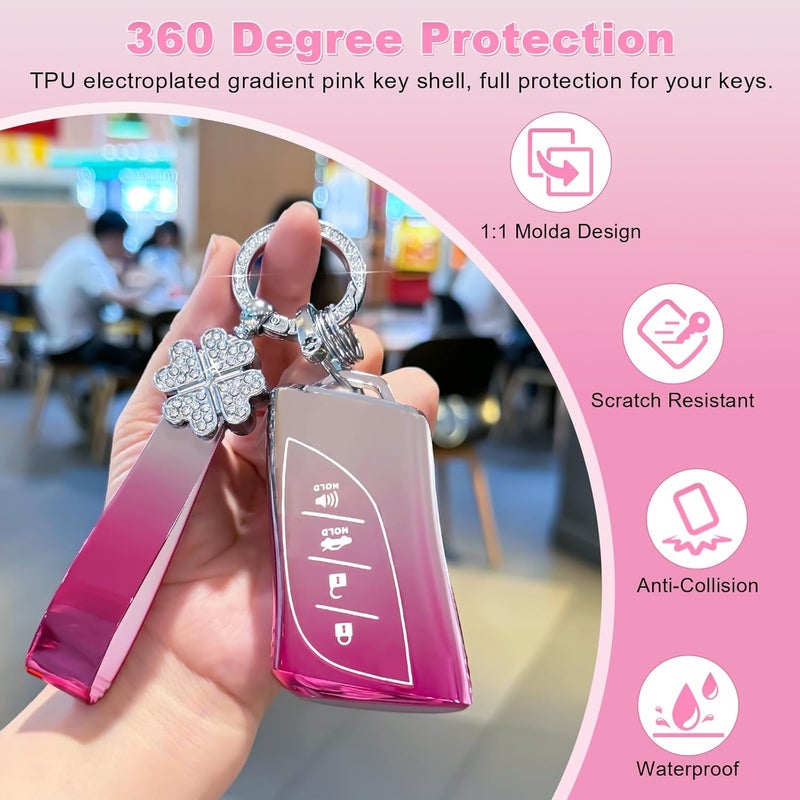 PIFOOG Gradient Pink Key Fob Cover for Lexus - Image 5