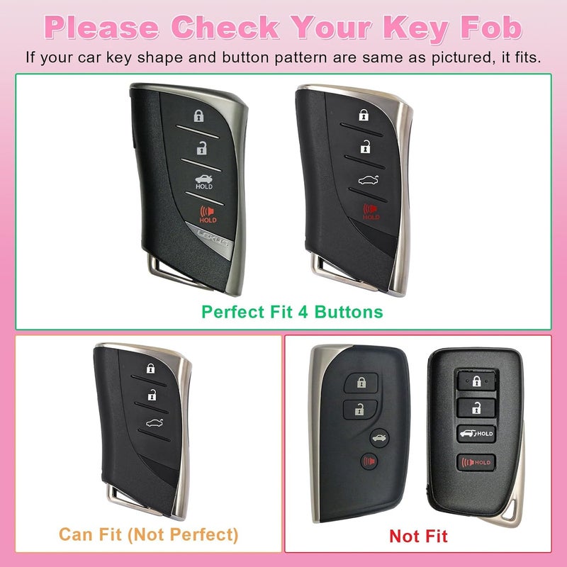 PIFOOG Gradient Pink Key Fob Cover for Lexus - Image 2