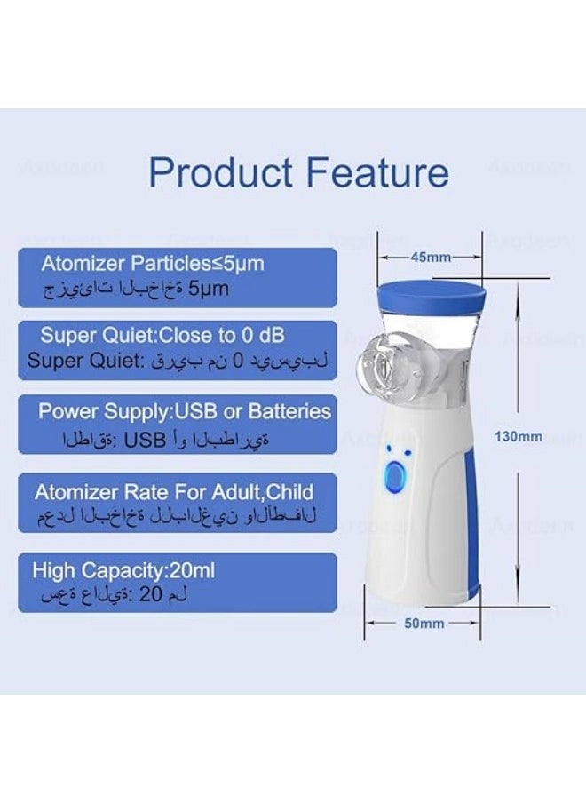 Mesh Nebulizer,Portable Mini Vaporizers Handheld Atomizers for Adults and Children,Ultrasonic Humidifier for Home and Travel Use, Steam Mesh Inhalators