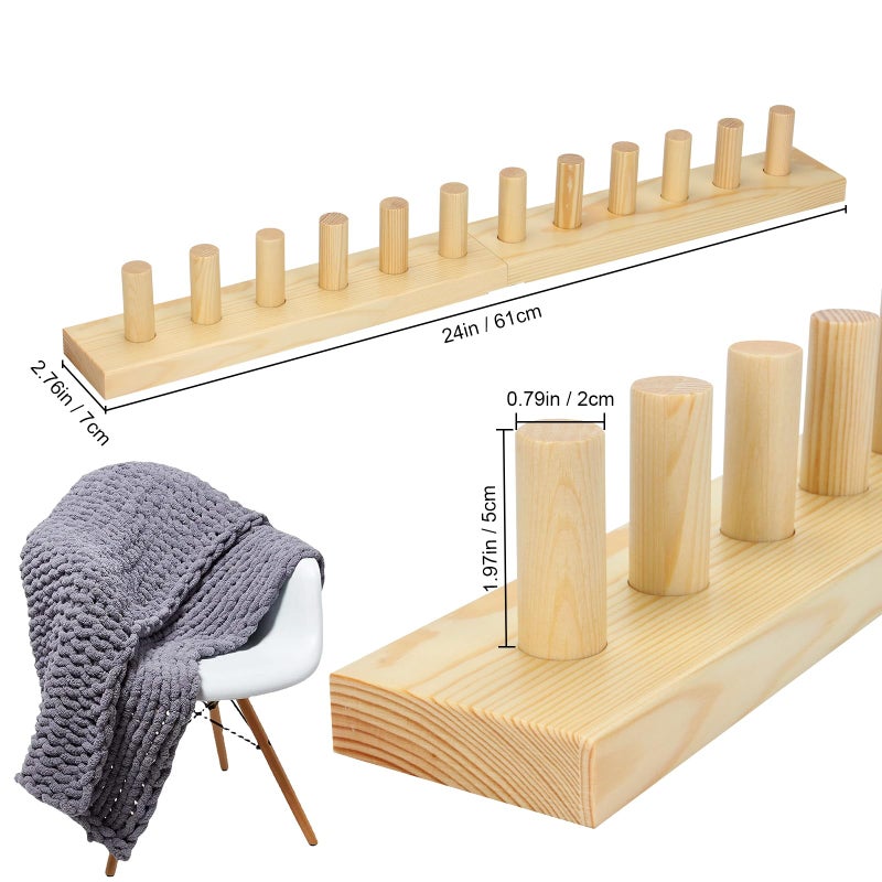 Lxmxgk Chunky Knitting Blanket Loom, Thick Yarn Knitting Loom, Chunky Yarn Blanket Loom for Knitting Thick Yarn Projetcs, Foldable and Portable Chunky Blankets Extra Large Loom (24â€) (1) - Image 2