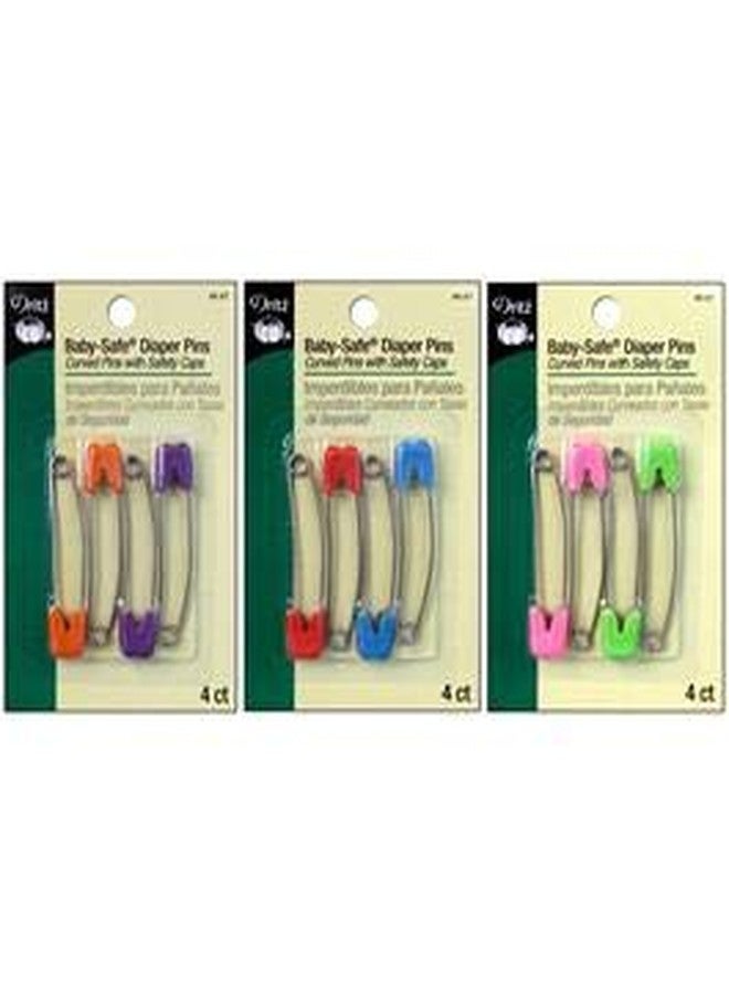 Dritz دريز 46-67 دبابيس حفاضات، آمنة للأطفال، ألوان زاهية، (4-عدد) - Image 2