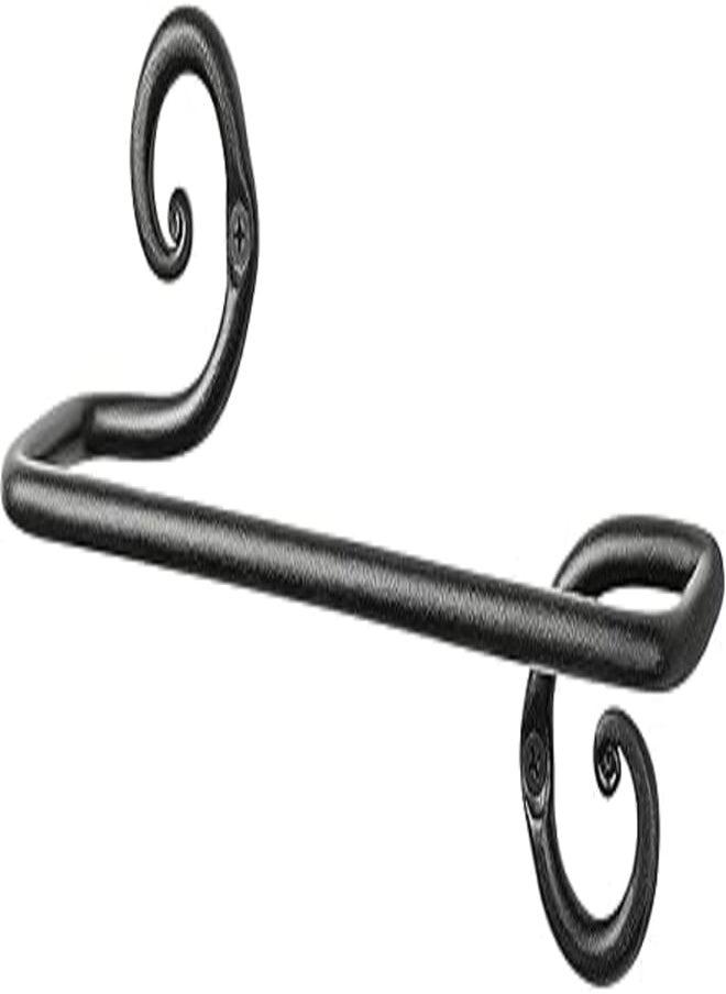 RTZEN RTZEN Small Hand Towel Rack for Bathroom - Swirl Curve Detail Wrought Iron Wall Mount Holder for Hand Towels - Matte Black Bathroom Accessories Hand Towel Bar - 10 Inch Towel Rack 