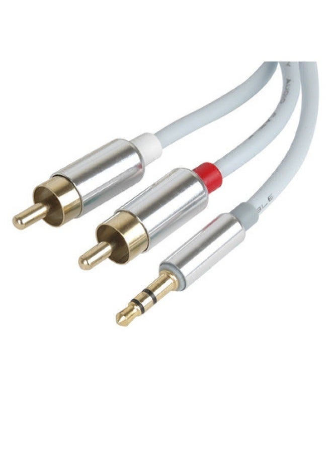 3.5 To 2RCA Double Lotus Cable 3.5 To 2rca Pure Copper Speaker Cable AV Cable 3.5mm One Minute Two Audio Cable-Color:Black-Length:1 M  - Image 4