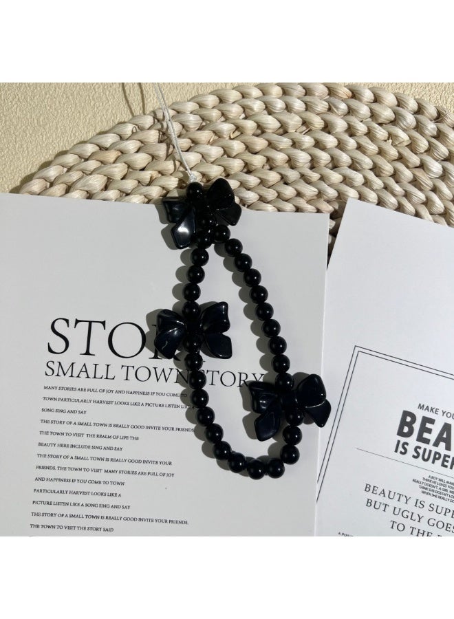 NIBEMINENT Phone Charm/ Chain Strap for Women Girls, Girlish Bow Cell Phone Case Lanyard Wrist Strap - Image 1