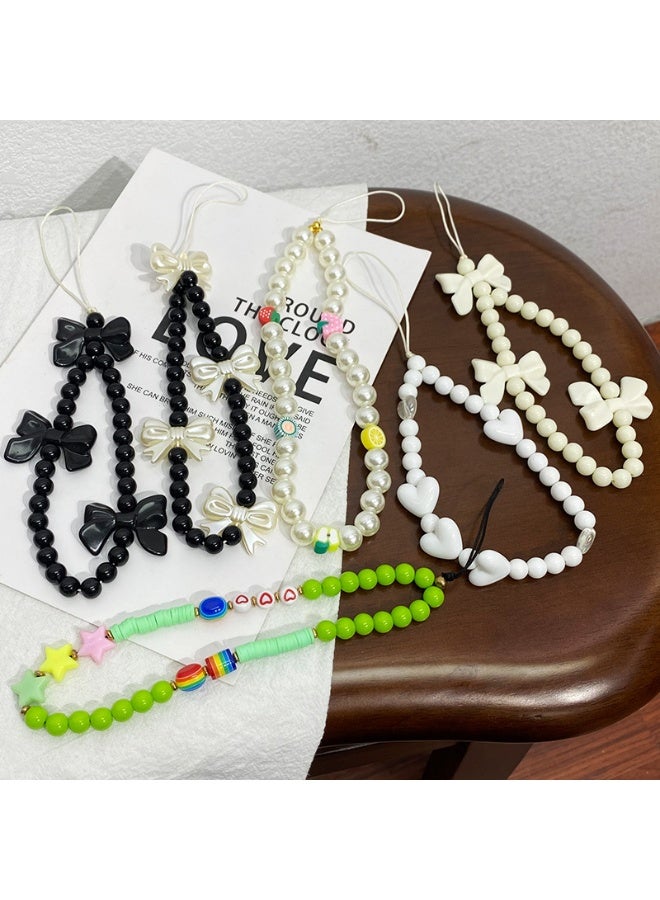 NIBEMINENT Phone Charm/ Chain Strap for Women Girls, Girlish Bow Cell Phone Case Lanyard Wrist Strap - Image 2
