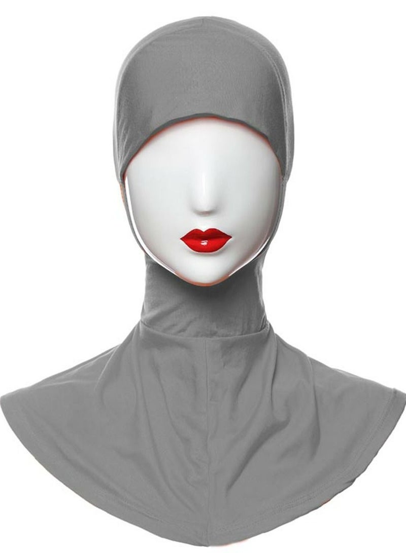 Loquat Muslim Women's Solid Color Hijab Inner Cap Grey
