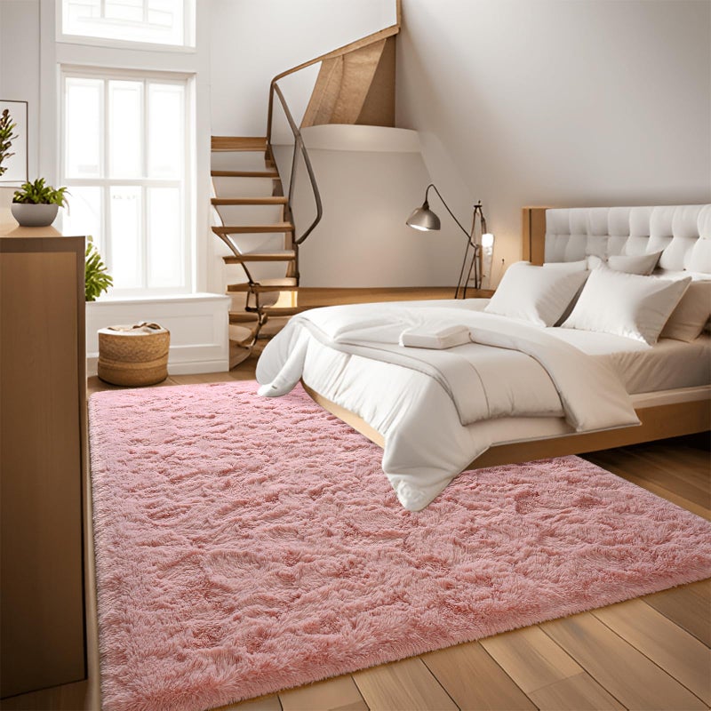 Dweike Super Super Super Shaggy Rugs Carpets Fluffy Carpets 3x5 Ft Pink Earn - Image 5