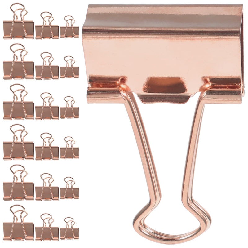 30pcs Rose Gold Metal Binder Clips Set Assorted Sizes 19 25 32mm Multipurpose Office Paper Home Organization - Image 2