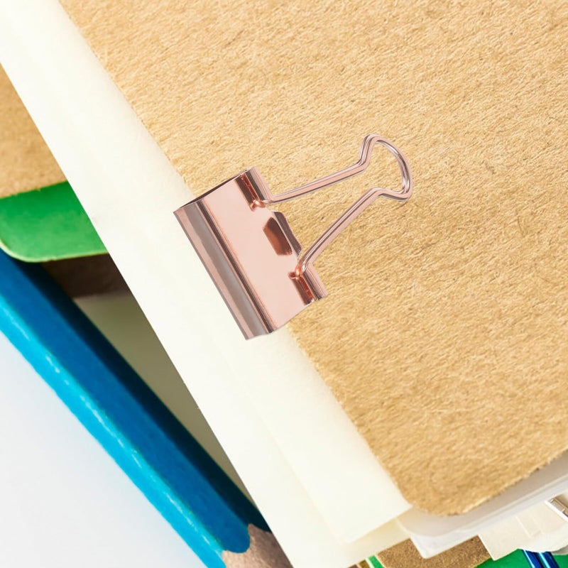 30pcs Rose Gold Metal Binder Clips Set Assorted Sizes 19 25 32mm Multipurpose Office Paper Home Organization - Image 4