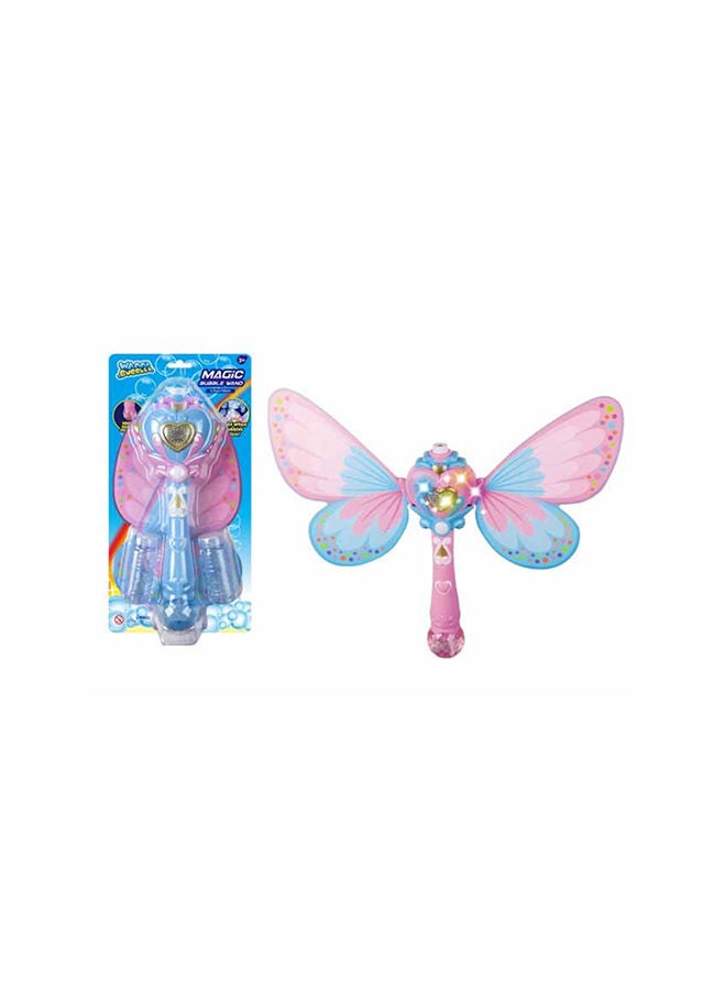 NIBEMINENT Light & Sound Girls Fairy Bubble Wand With Wings Pink Lights And Music - Image 2