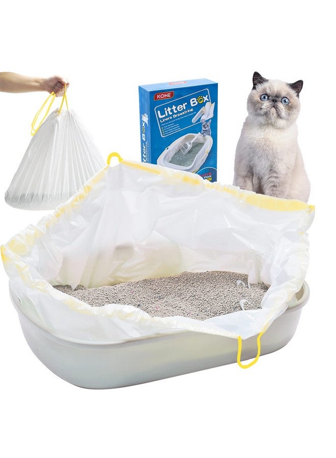 KONE Cat Litter Box Liners Jumbo 45 x 18 inch Heavy Duty Drawstring Bags 20 Count - Image 1