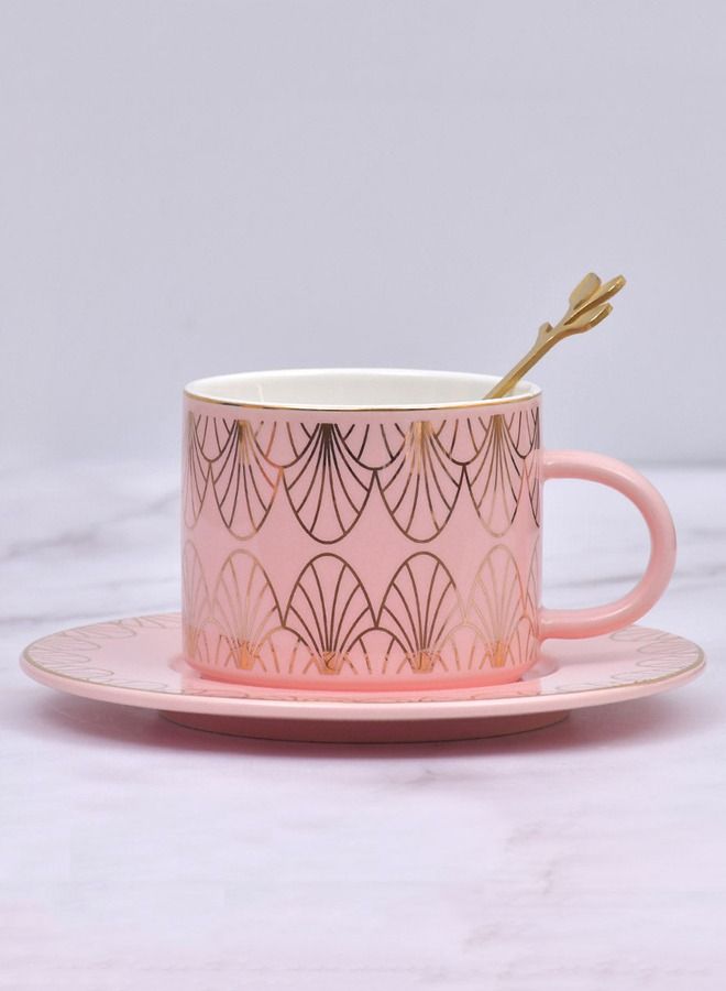 XIANGYU Luxury Coffee Cup And Saucer Set Teacup With Handle - Image 1