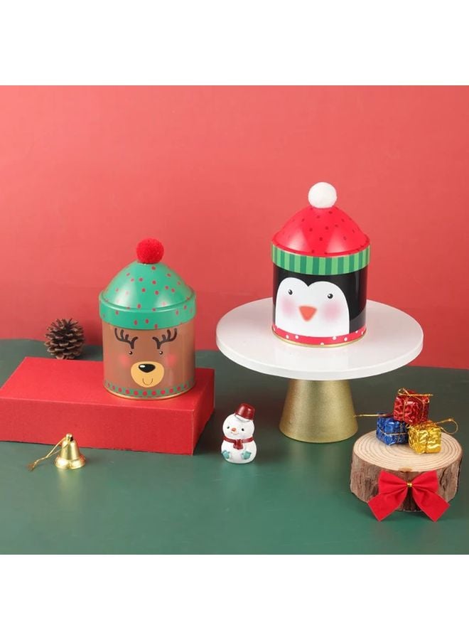 صندوق تخزين دلو حلوى عيد الميلاد المخصص مع قبعة سانتا، غزال الرنة، رجل الثلج، تغليف هدايا ملون - Image 2