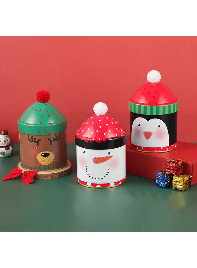 صندوق تخزين دلو حلوى عيد الميلاد المخصص مع قبعة سانتا، غزال الرنة، رجل الثلج، تغليف هدايا ملون - Image 3