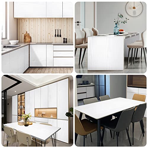 Seonta Wood Peel & Stick Wallpaper - 16"x198" White Wood Grain Contact Paper, Self-Adhesive Wallpaper for Furniture, Cabinet, Countertop, Shelf - Image 3