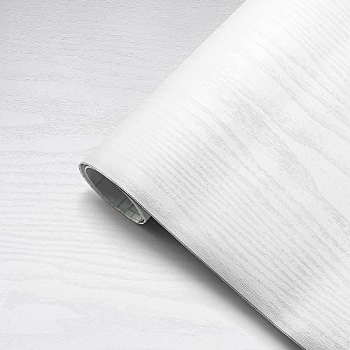 Seonta Wood Peel & Stick Wallpaper - 16"x198" White Wood Grain Contact Paper, Self-Adhesive Wallpaper for Furniture, Cabinet, Countertop, Shelf - Image 1