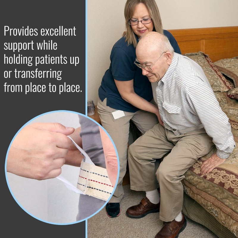 DMI Cotton Physical Therapy Gait Belt Transfer Belt with Handles Quick Release Adjustable 50 Inches - Image 2