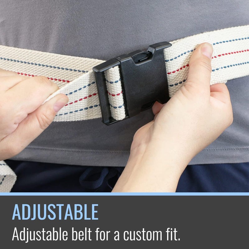 DMI Cotton Physical Therapy Gait Belt Transfer Belt with Handles Quick Release Adjustable 50 Inches - Image 5