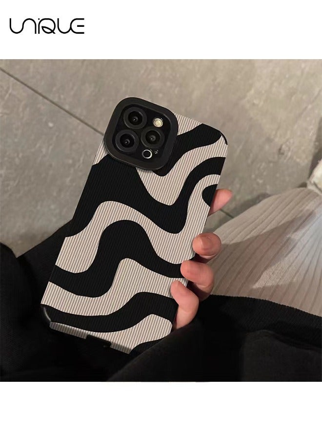 Unique For iPhone 15 Pro Case - Cartoon Graffiti Design Protective Case Apple iPhone 15 Pro -Black/White - Image 3