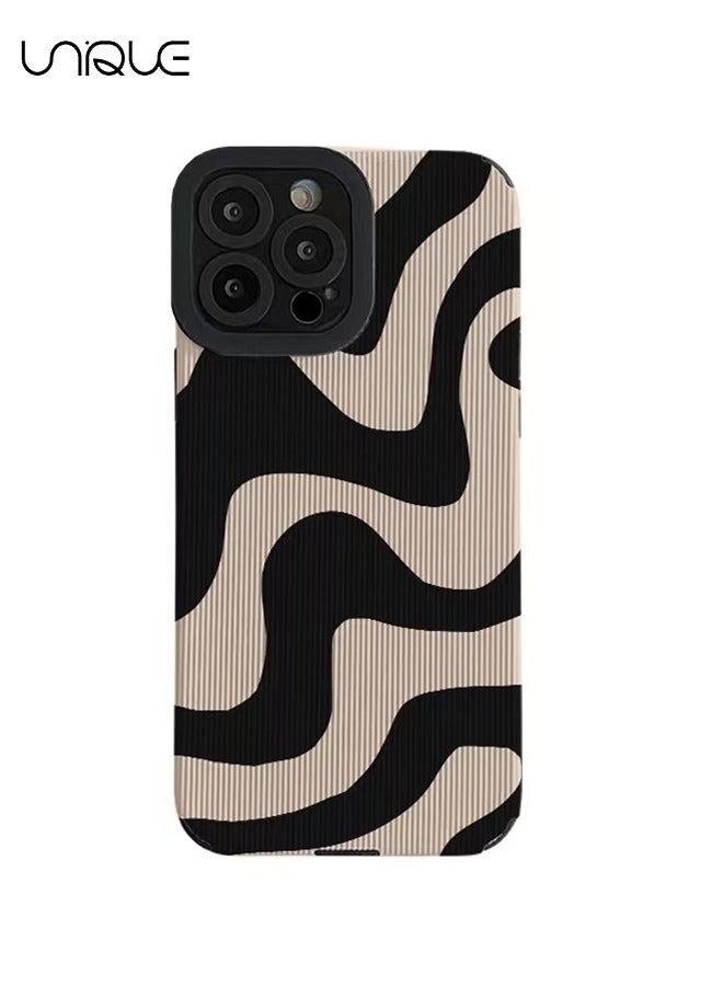 Unique For iPhone 15 Pro Case - Cartoon Graffiti Design Protective Case Apple iPhone 15 Pro -Black/White - Image 1