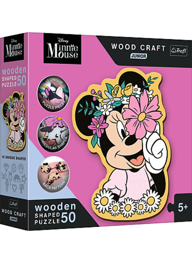 Trefl Puzzles - "50 Wood Craft Junior" - In Minnie's world / Disney Minnie_FSC Mix 70% - Image 1