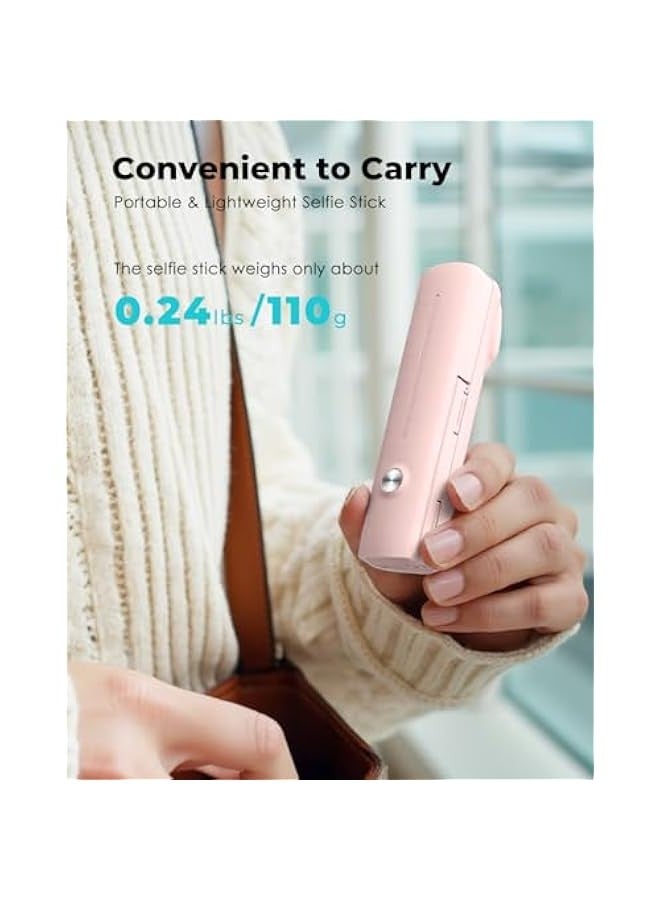 Lightweight Extendable Stainless Steel Selfie Stick with Wireless Remote for iPhone/Android - Pink  - Image 5